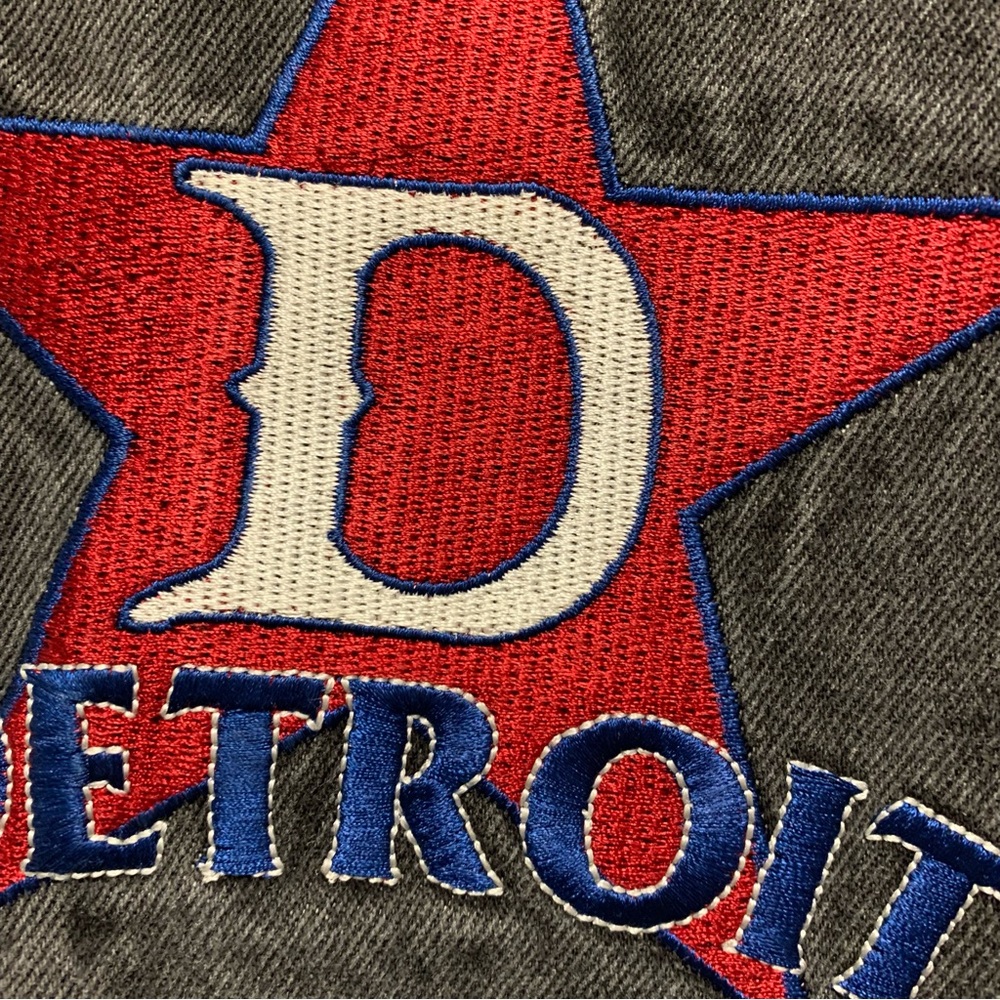 Negro‎ League Baggy Fit Baseball Jeans 44 x 34 Embroidered Patches Black Grey * - Picture 5 of 14